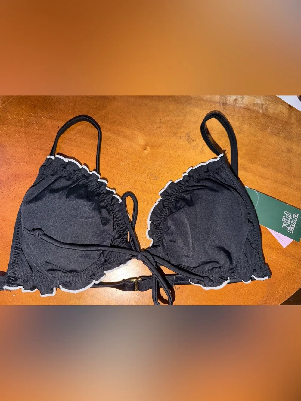 Target Black Ruffle Trim Bikini Top - Picture 1 of 1